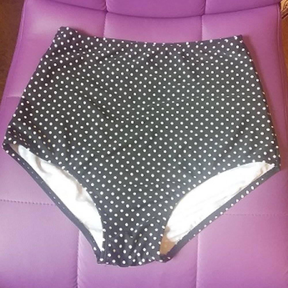 NBW high-waist polka dot bikini bottom